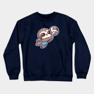 Cute Sloth Volleyball Player Crewneck Sweatshirt